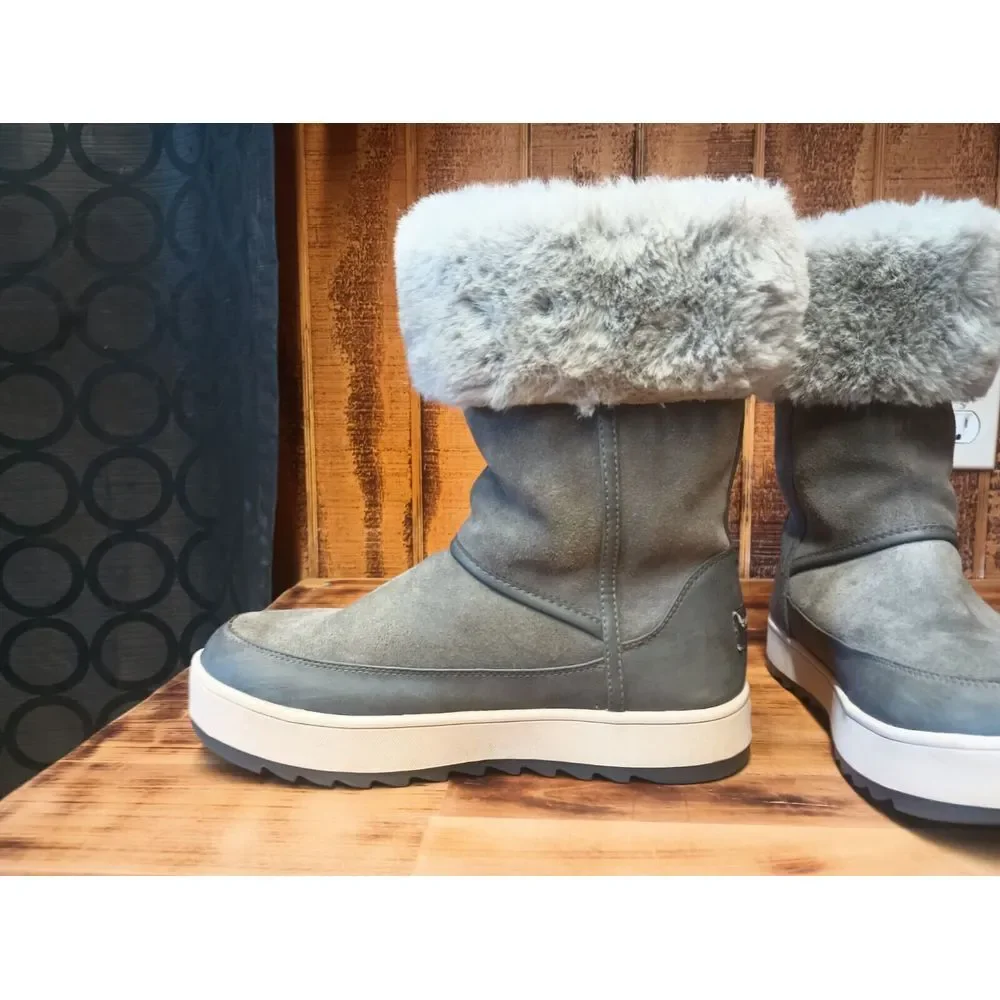 Koolaburra by UGG Womens Faux Fur Zip Suede Waterproof‎ Boots Sz W 6